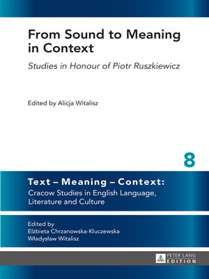 cover image of From Sound to Meaning in Context